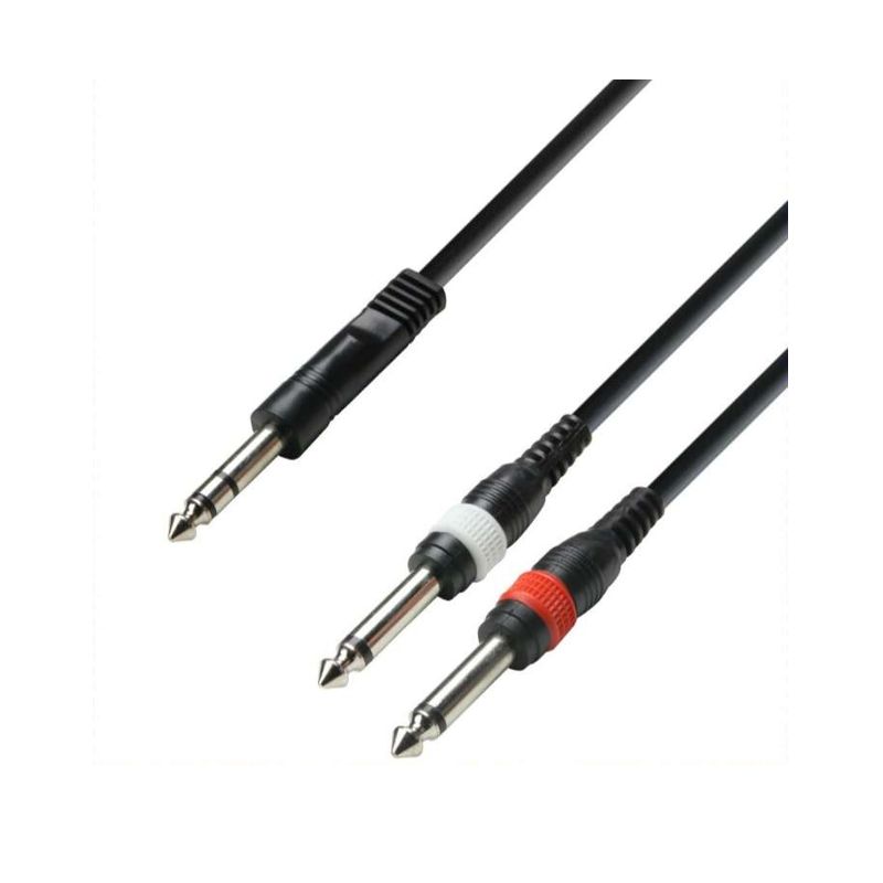 3 STAR YVPP 0300, 1 x Jack stereo 6.3 mm - 2 x Jack mono 6.3mm, 3m