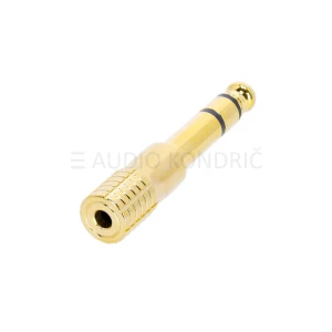 Adapter za slušalke, JACK ženski 3.5mm - JACK moški 6.3mm, Adam Hall A MF3 JM3 GOLD