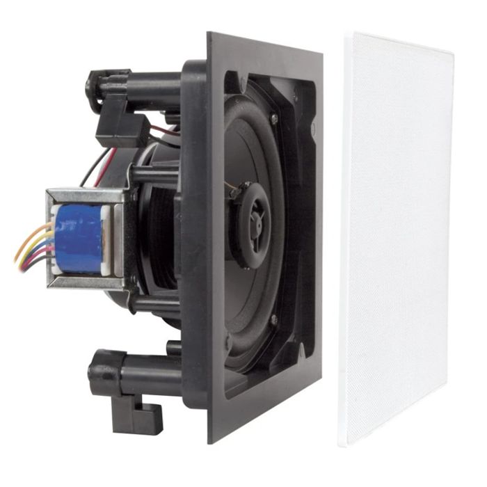 ARTSOUND FL-101T 2-sistemski kvadratni vgradni zvočnik, 100V, 2,5-5-10-20W