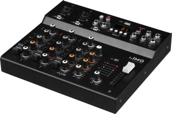 Monacor MXR-4, 4 kanalna mešalna miza z USB / Bluetooth predvajalnikom