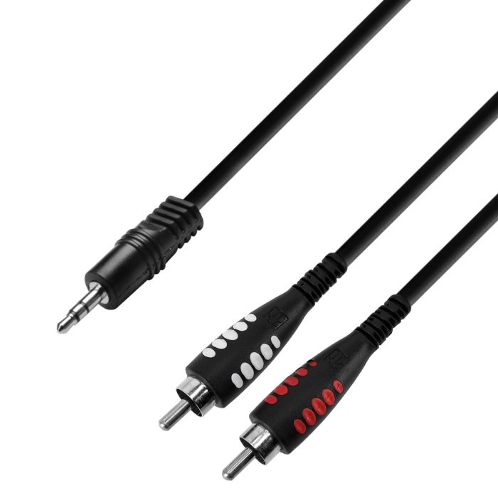 Kabel 3 STAR YWCC 0100, Jack stereo 3,5mm <-> 2 x RCA moški, 1m