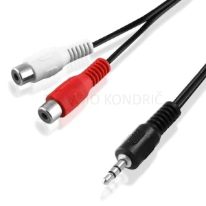 Kabel jack stereo 3,5 - 2x ženski činč