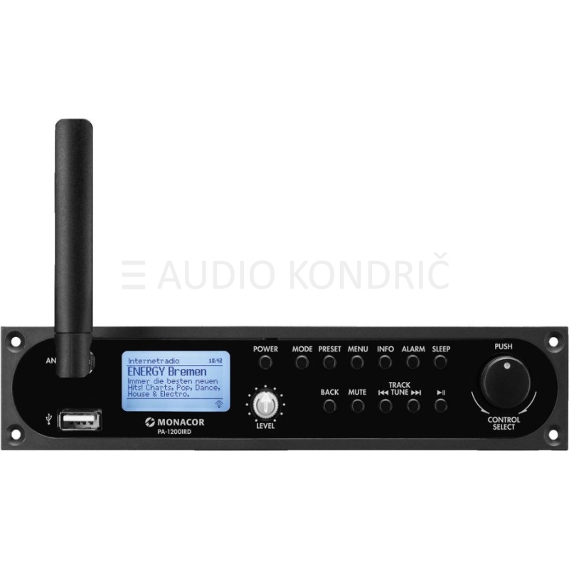 MONACOR PA-1200IRD, internetni radio, DAB+, FM RDS tuner, USB predvajalnik