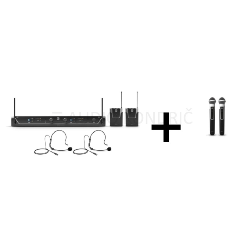LD Systems U300 BPH + HHD, 2x naglavni mikrofon + 2 Ročni mikrofon