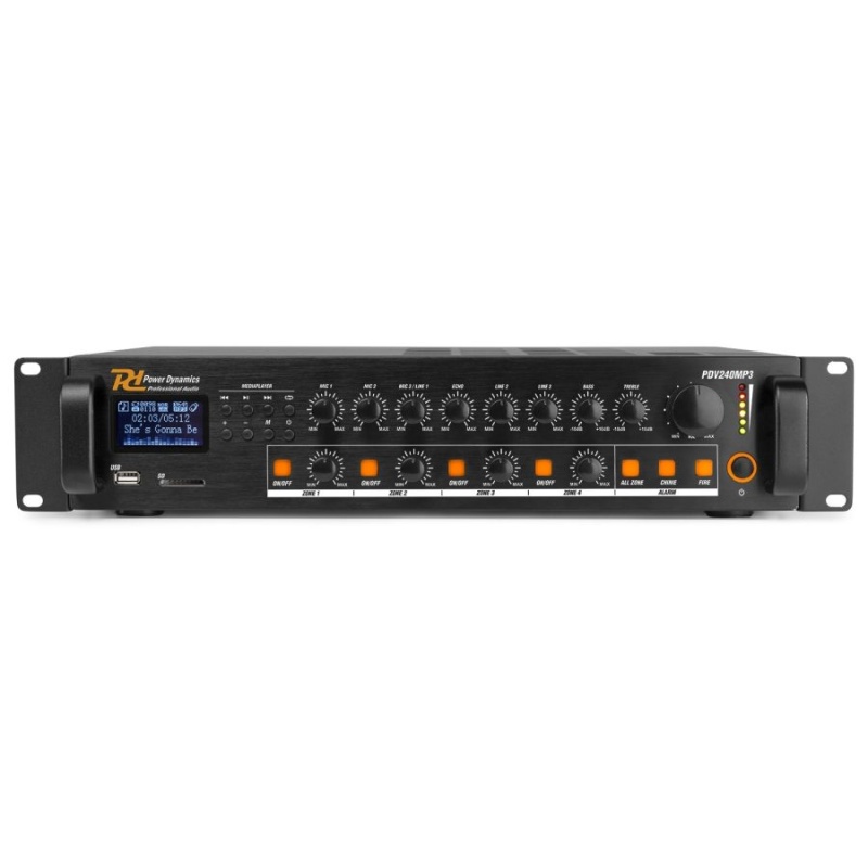Ojačevalnik Mp3 USB Predvajalnik Bluetooth, 4 kanalna regulacija 240W 100V