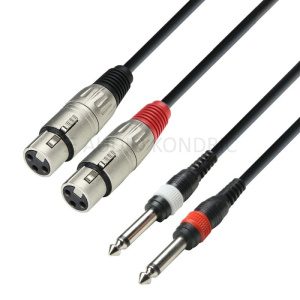Adam Hall 3 STAR TFP 0100 Audio kabel, 2 x Jack 6,3mm - 2 x XLR ženski, 1m