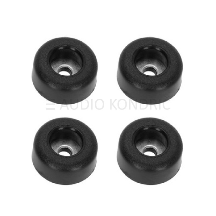 Set of 4 x rubber feet 25 x 11 mm Black, anti-slip