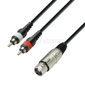 Adam Hall K3YFCC0300 Audio kabel, 2 RCA x XLR ženski, 3m