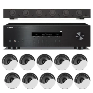SET 2 Kompletno ozvočenje, 10 x vgradni zvočnik, regulacija glasnosti, Stereo Receiver