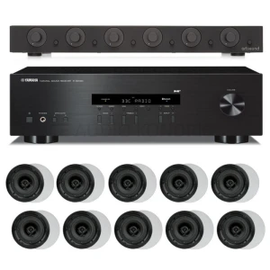 SET 1 Kompletno ozvočenje, 10 x vgradni zvočnik, regulacija glasnosti, Stereo Receiver