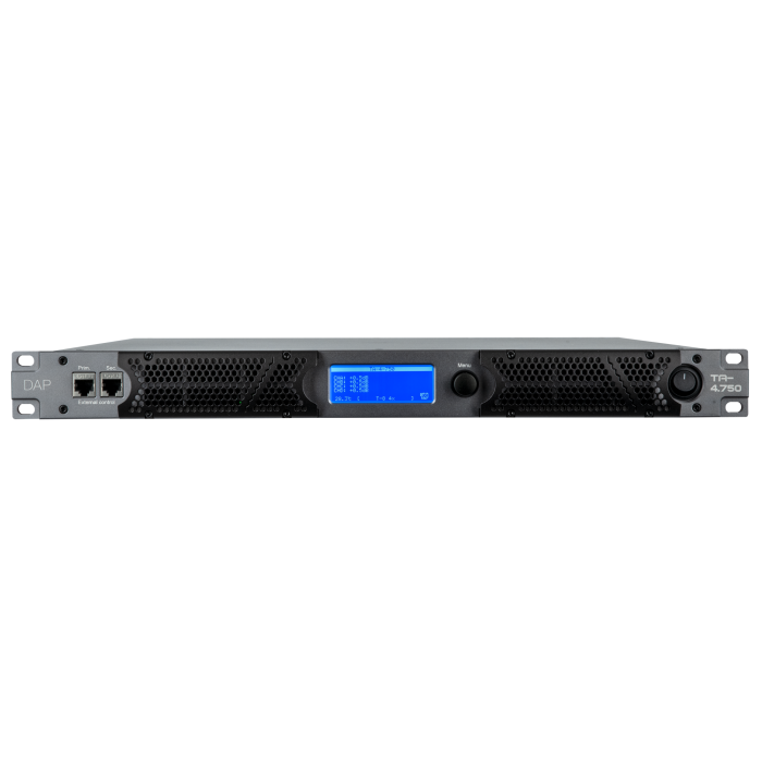 Compact (1U) and lightweight Class D touring amplifier Lo-Z (2, 4, 8 ohms), Hi-Z (70/100 V), stereo and bridge modes DSP with 512 FIR filter taps and 8-band parametric EQ Full control via IP and Windows 10/11 software Universal SMPS (100 - 250 V AC) with PFC