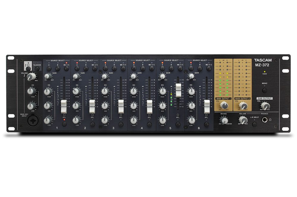 Tascam MZ-372, Mešalna miza, 7 vhodnih kanalov, 2 zone
