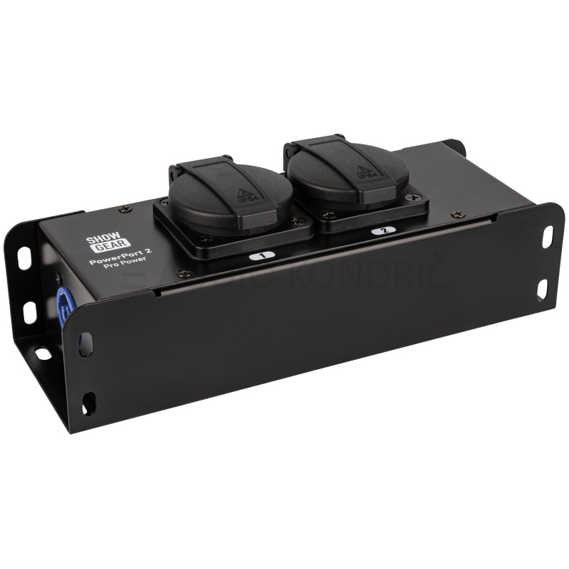 Showgear Powerport 2, Razdelilnik s 2 x Schuko vtičnicami IP20