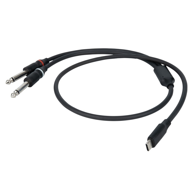 FL111 USB-C na 2 Mono Jack 6,3 mm L/R, 1,5 m