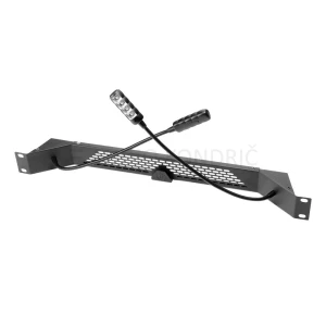 Adam Hall RACK LIGHT 01 GN MC Dvojna LED luč z gibljivim vratom, 1U