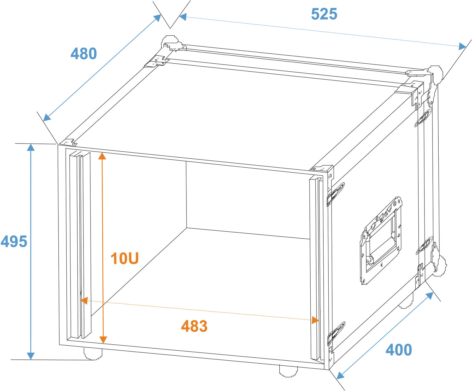 Rack ohišje, 10 HE 38 cm globine - slika 5