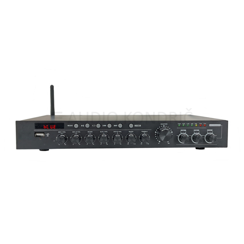 Ojačevalnik PA 3-240, 240W 100V, 3 zone MP3, Bluetooth