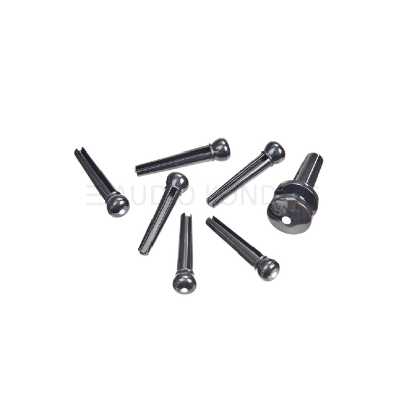 D'Addario Injected Molded Bridge Pins with End Pin Set PWPS10 – ebony bridge pini z ivory pikico za akustično kitaro