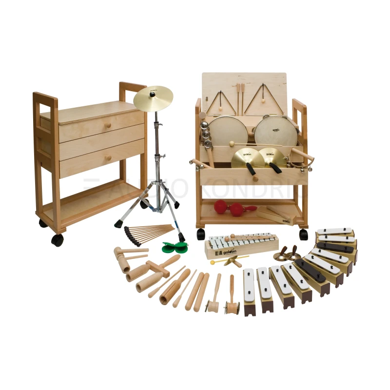 Goldon Orff set tolkal na vozičku – Assortment 1, za večje skupine nad 30 otrok, model 30510