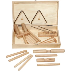 Goldon Orff set tolkal v leseni škatli – Percussion assortment 1, model 30110