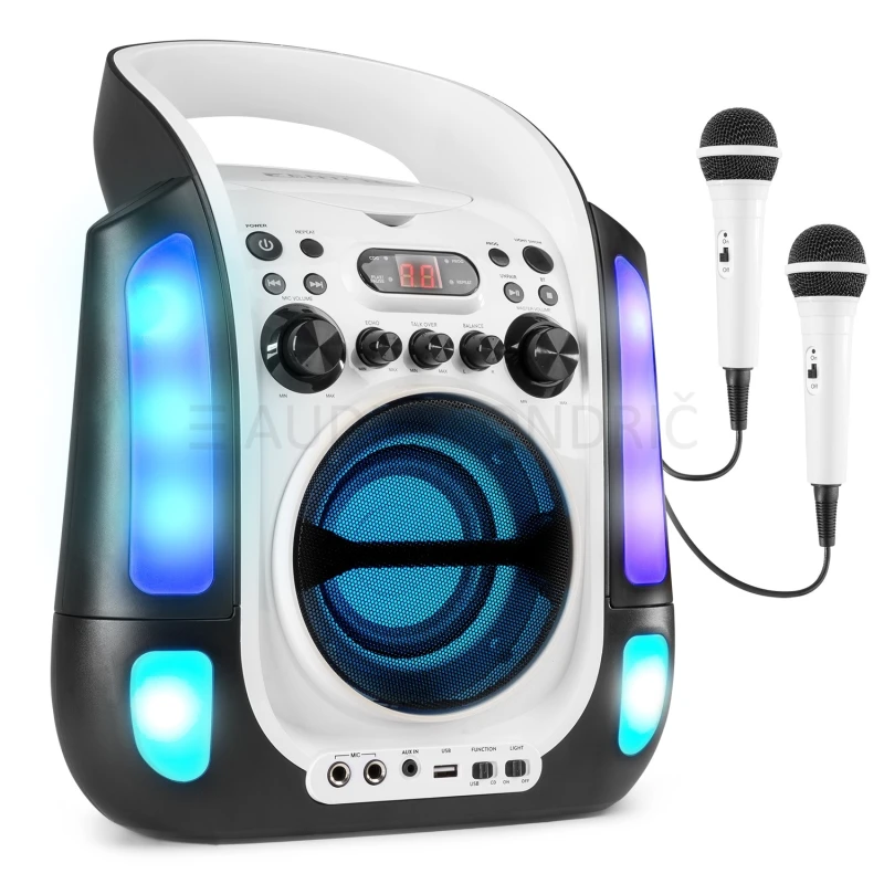 Karaoke zvočnik SBS30W, CD, 2 mikrofona in bluetooth
