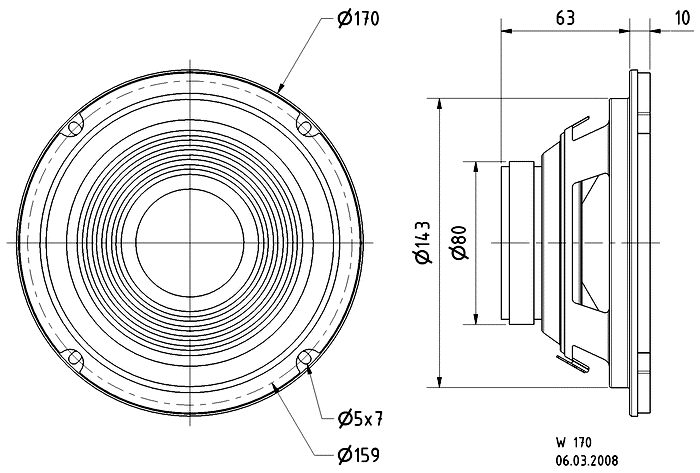 Visaton W 170 - 8 Ohm 6.5" HiFi Woofer 8 Ohm - slika 2