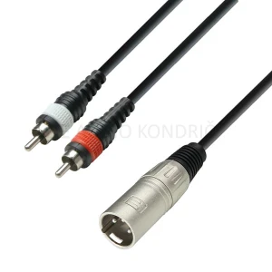 Kabel 3 STAR YMCC 0100, 2 RCA – 1 XLR moški, 1m
