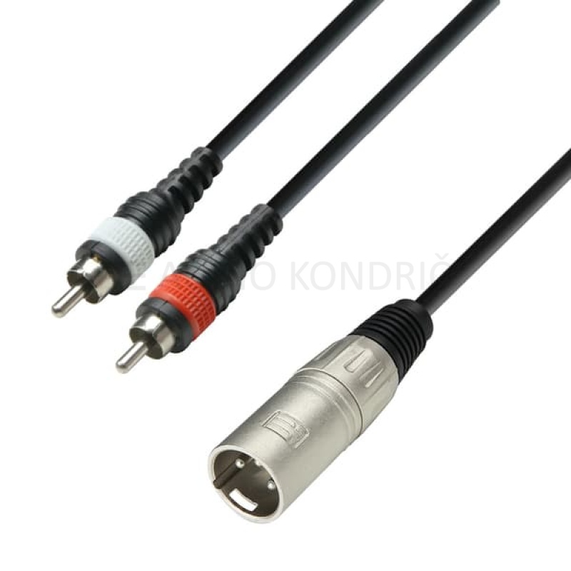 Kabel 3 STAR YMCC 0100, 2 RCA – 1 XLR moški, 1m