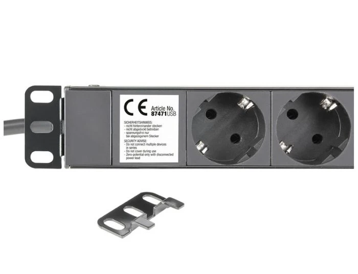 Adam Hall 87471 USB 19" razdelilnik 8 x , 2 x USB polnilnik - slika 2
