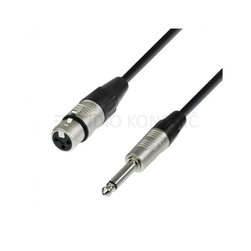 Adam Hall Mikrofonski kabel K4MFP0300, XLR ženski – Jack mono 6.3mm, 3m