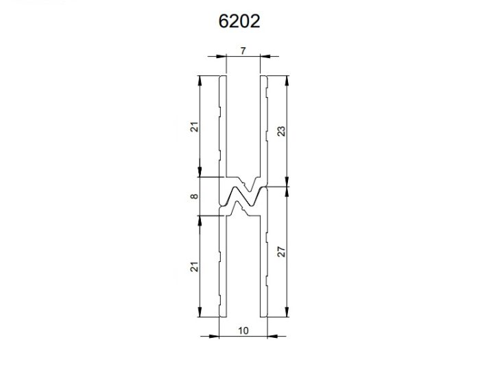 Aluminijasti zapiralni profil hibrid Adam Hall 6202, 7mm - slika 2