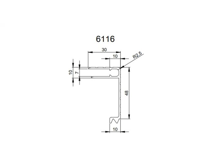 Aluminijasti profil Adam Hall 6116, 7mm - slika 2
