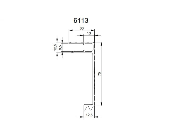Aluminijasti profil Adam Hall 6113 , 9.5mm