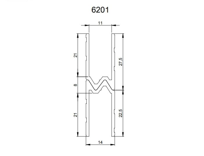 Aluminijasti zapiralni profil hibrid Adam Hall 6201, 11mm - slika 2