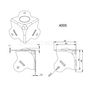 Adam Hall 4071 Vogalnik plastičen, 56x92mm