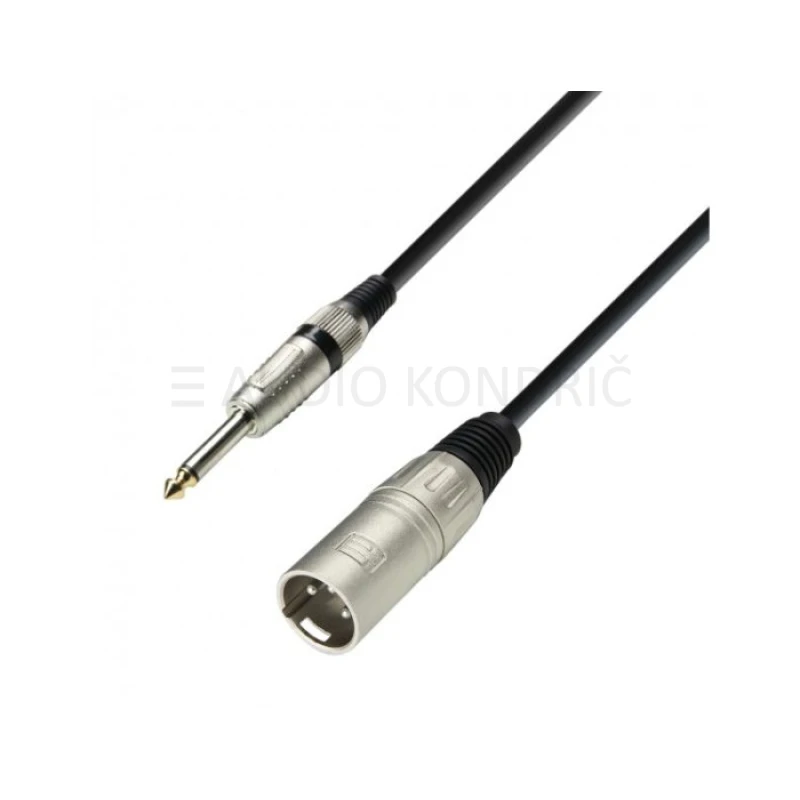 Adam Hall Kabel K3MMP0100, XLR moški – Jack mono 6.3mm, 1m