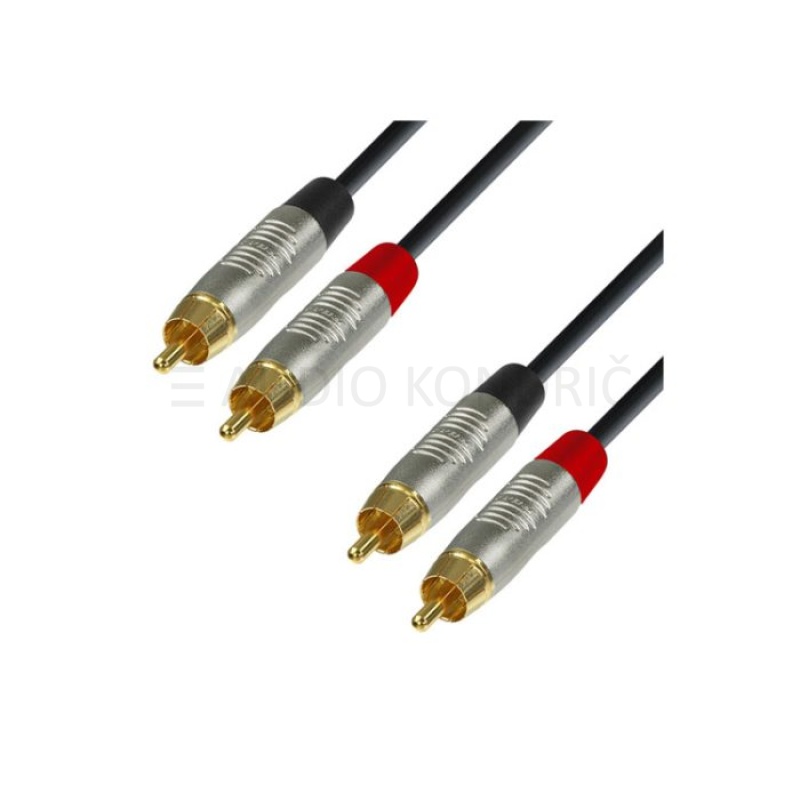 Adam Hall K4TCC0300 REAN Činč kabel, 2 x RCA moški 2 x RCA moški, 3m