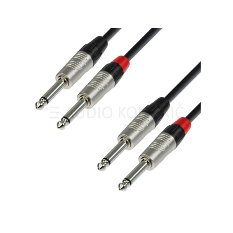 Adam Hall K4TPP0300 REAN Audio kabel, 2 x Jack mono 6.3mm – 2 x Jack mono 6.3mm, 3m