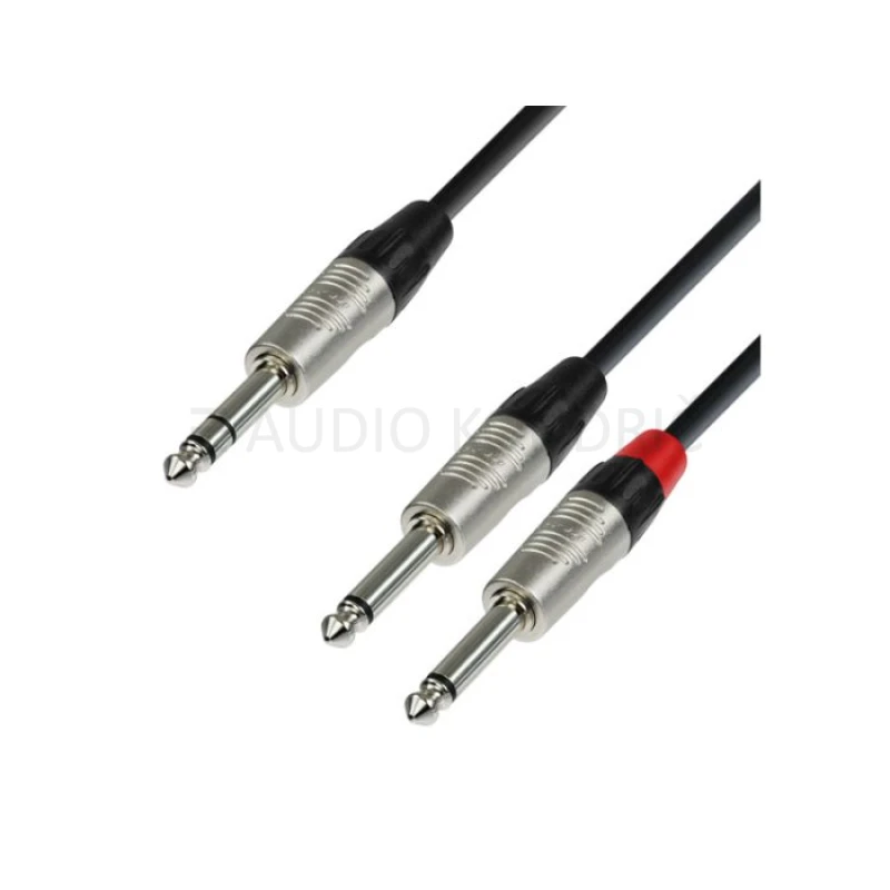 Adam Hall K4YVPP0600 REAN Audio kabel, Jack stereo 6.3mm – 2 x Jack mono 6.3mm, 6m